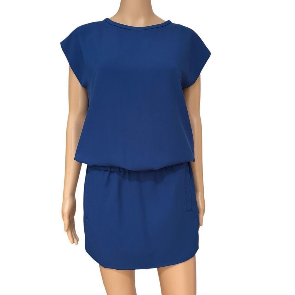 Diane Von Furstenberg Tara Blue Moon Crepe Elastic Drop Waist Dress size 0 - Picture 2 of 10